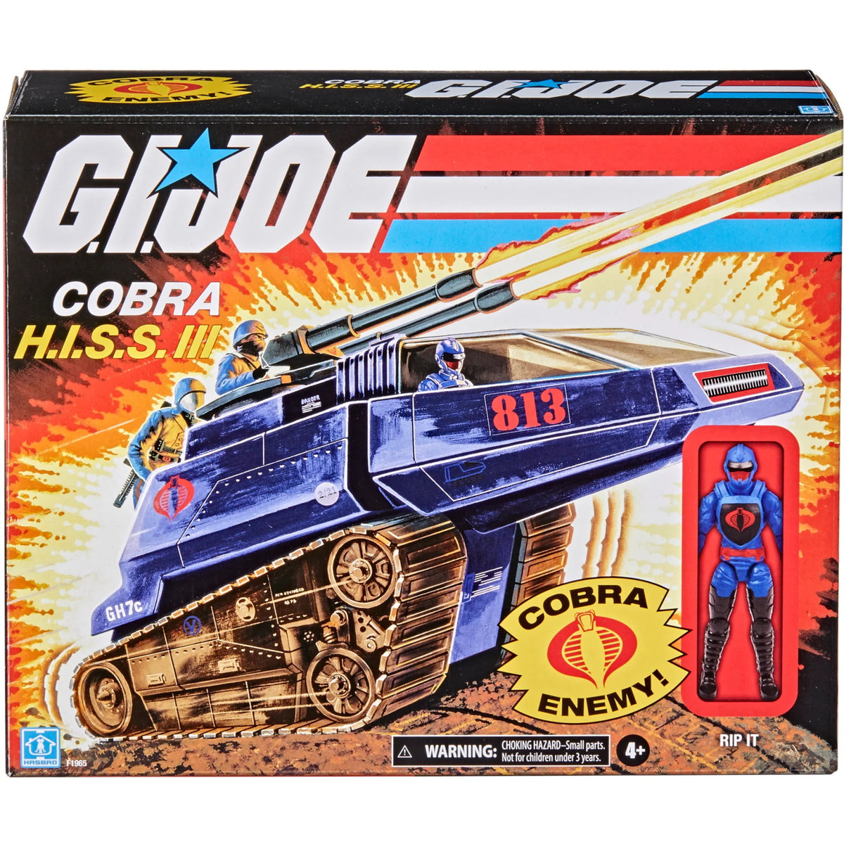 G.I. Joe Retro Collection Cobra H.I.S.S. III Toy Vehicle 3.75" Rip It Action Figure Toys & Games Hasbro