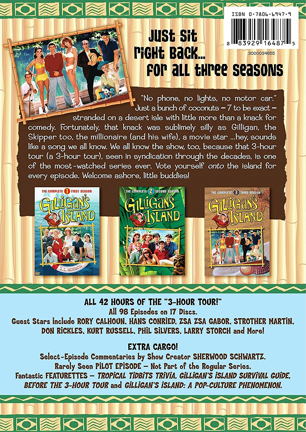 Gilligan's Island: The Complete Series Collection - Seasons 1-3 [DVD Box Set] DVDs & Blu-Rays Warner Bros.   