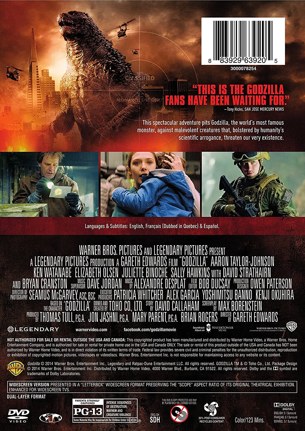 Godzilla [DVD] DVDs & Blu-Rays Warner Bros.   