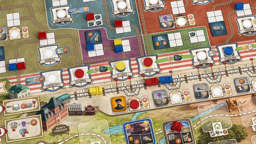 Great Western Trail: Rails to The North [Board Game, 2-4 Players] Board Game Stronghold Games   