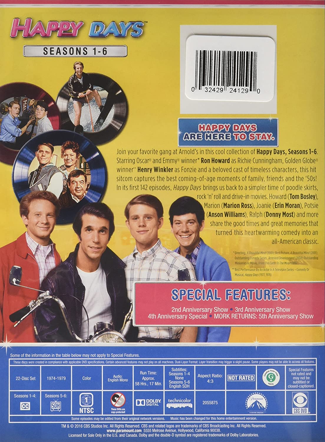 Happy Days: Seasons 1-6 [DVD Box Set] DVDs & Blu-Rays Paramount Pictures   