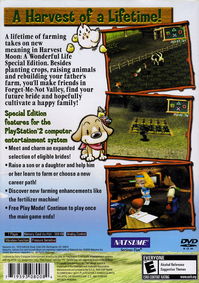 Harvest Moon: A Wonderful Life Special Edition [PlayStation 2] PlayStation 2 Video Game Natsume   