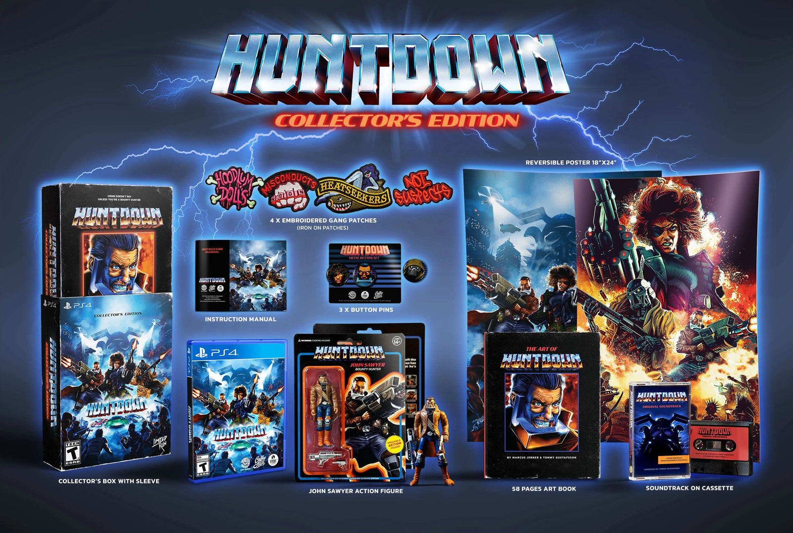 Huntdown - Collector's Edition [PlayStation 4] PlayStation 4 Video Game Limited Run Games   