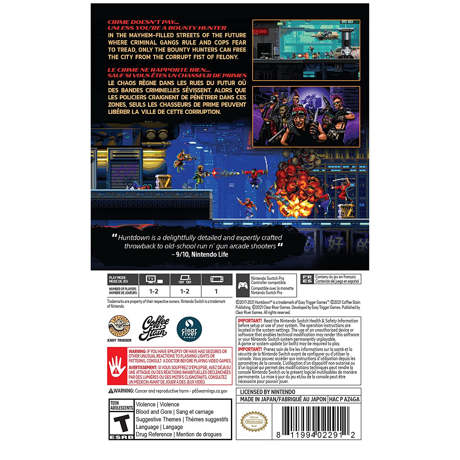 Huntdown [Nintendo Switch] Nintendo Switch Video Game Coffee Stain Studios