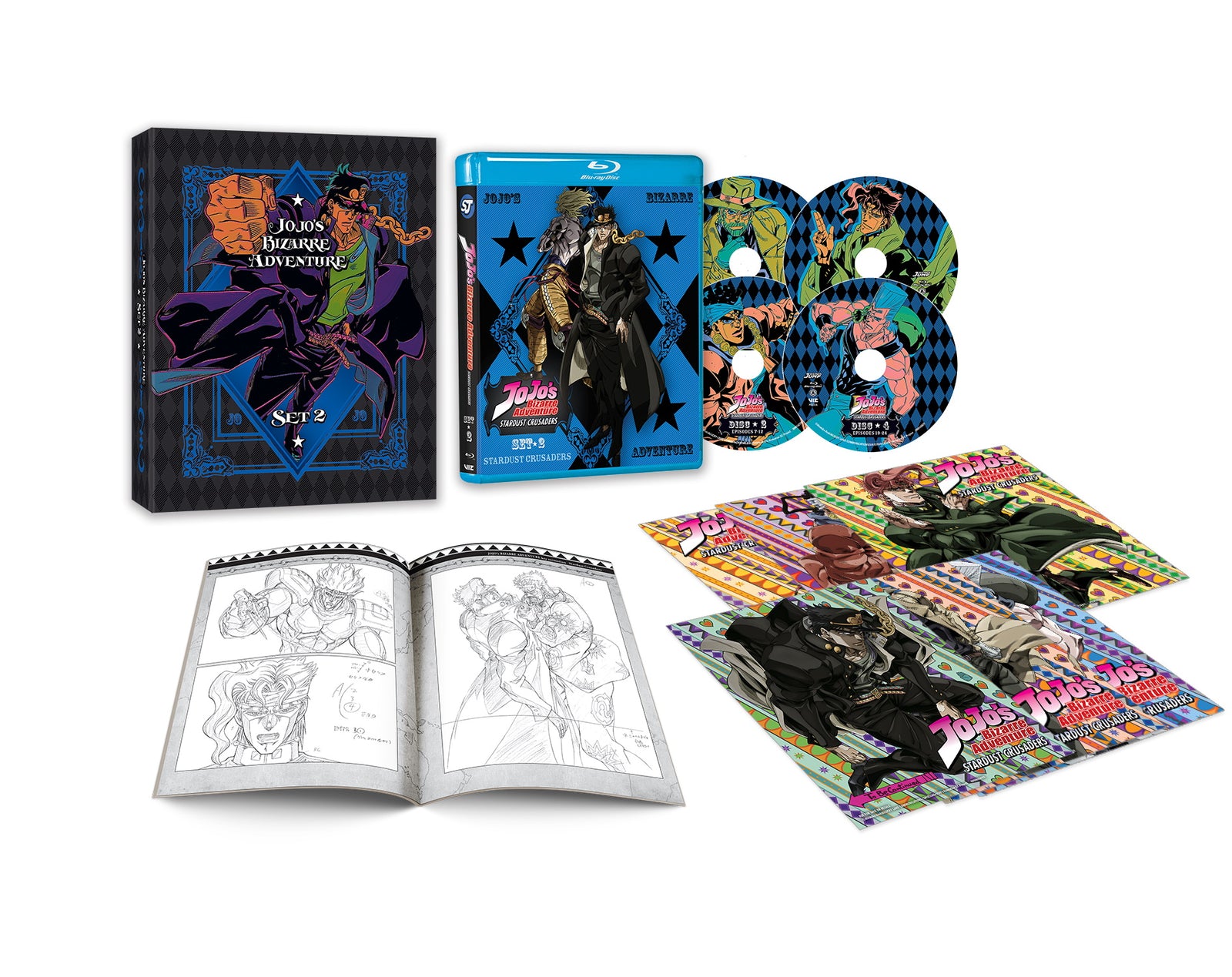 JoJo's Bizarre Adventure: Set 2 - Stardust Crusaders - Limited Edition [Blu-ray Box Set] DVDs & Blu-Rays Viz Media   