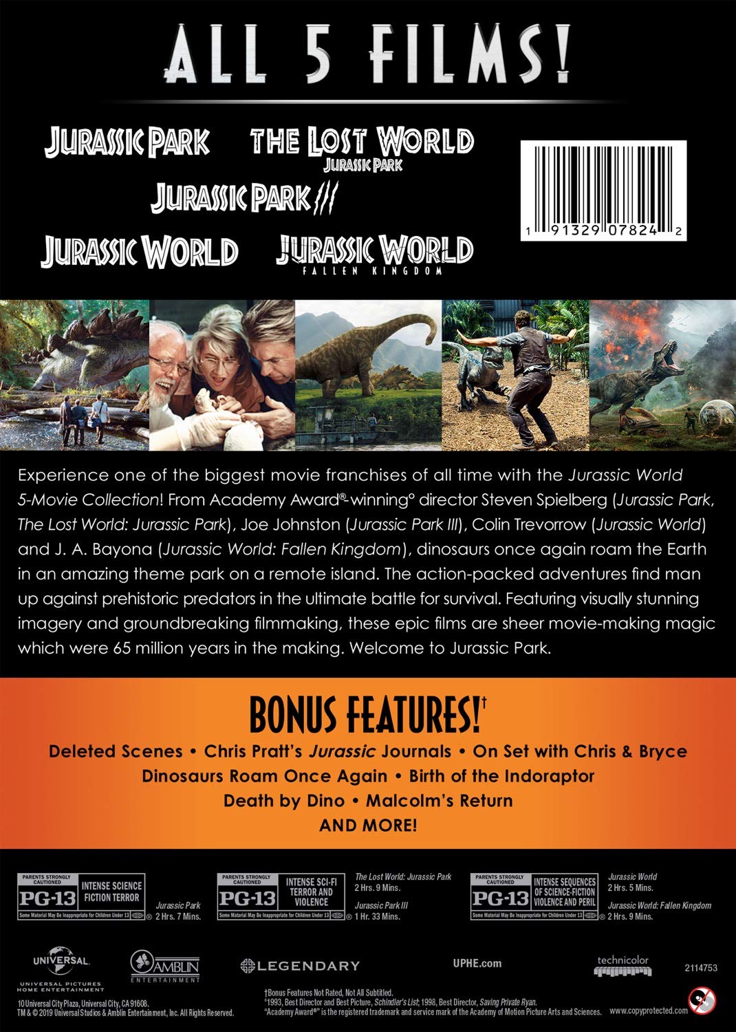 Jurassic World: 5-Movie Collection [DVD Box Set] DVDs & Blu-Rays Universal Pictures   