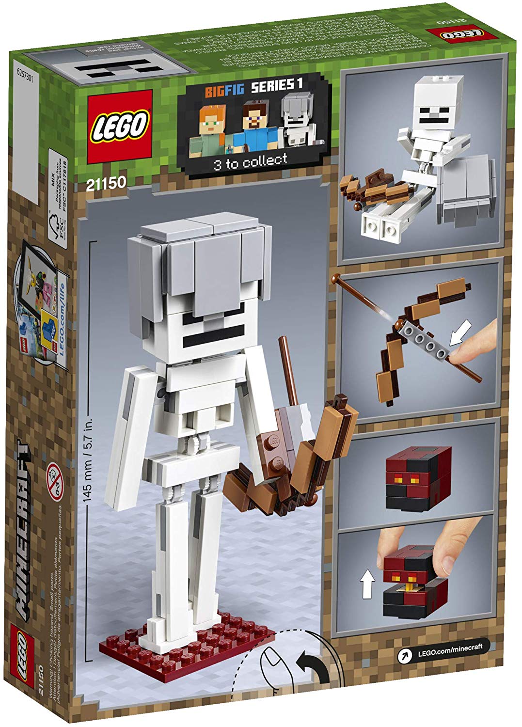 LEGO Minecraft: Skeleton BigFig with Magma Cube - 142 Piece Building Kit [LEGO, #21150] LEGO LEGO   