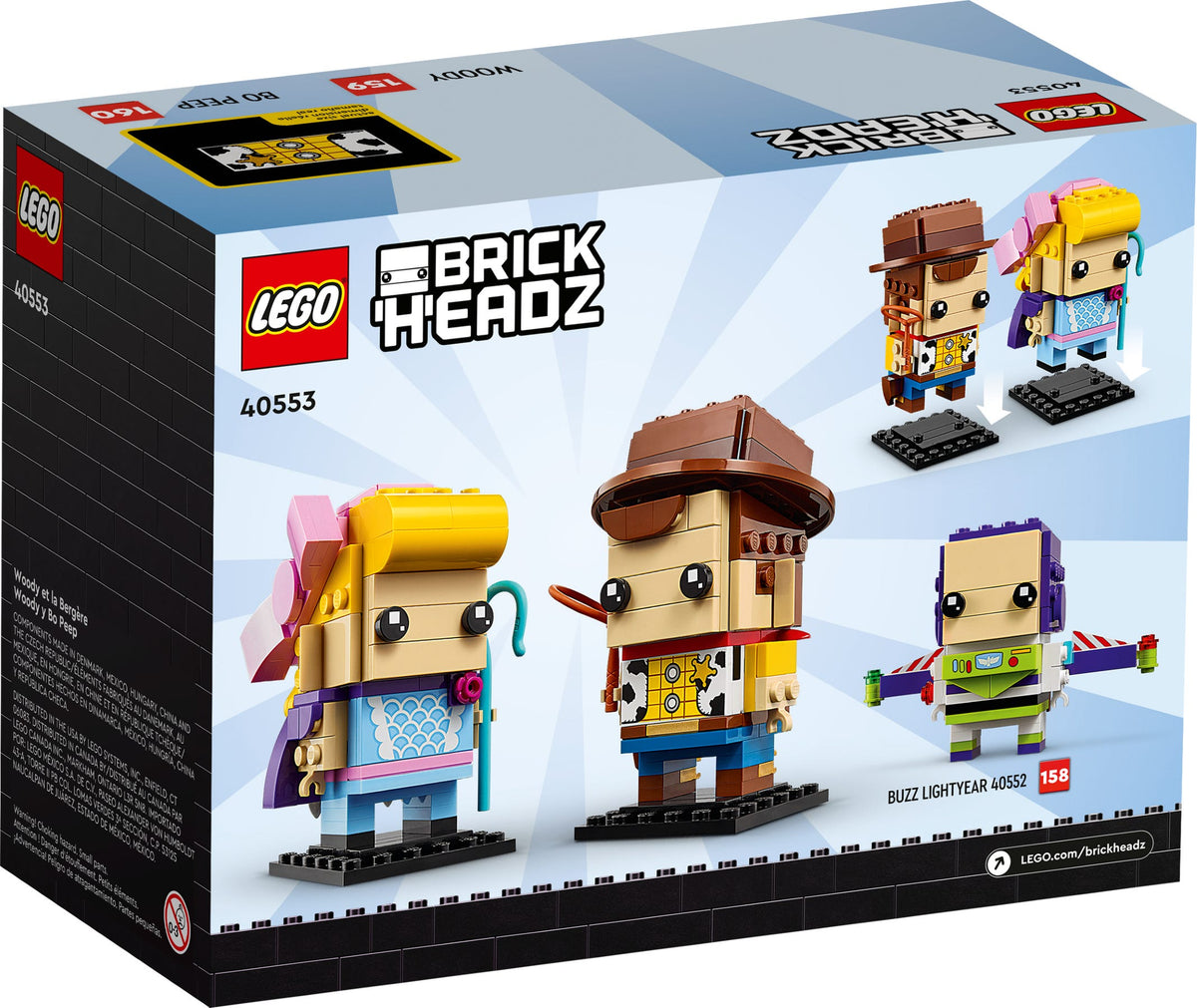 LEGO BrickHeadz: Disney Pixar's Toy Story - Woody and Bo Peep - 296 Piece Building Kit [LEGO, #40553] LEGO LEGO   