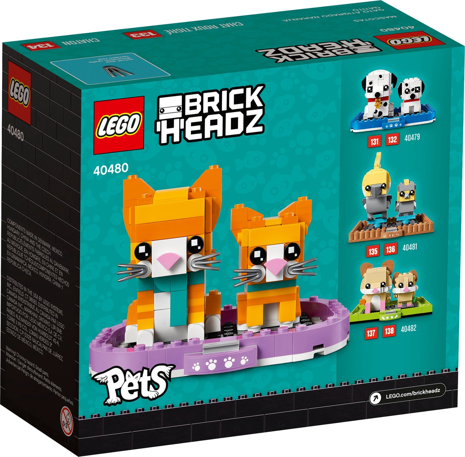 LEGO BrickHeadz: Pets - Ginger Tabby - 269 Piece Building Kit [LEGO, #40480] LEGO LEGO   