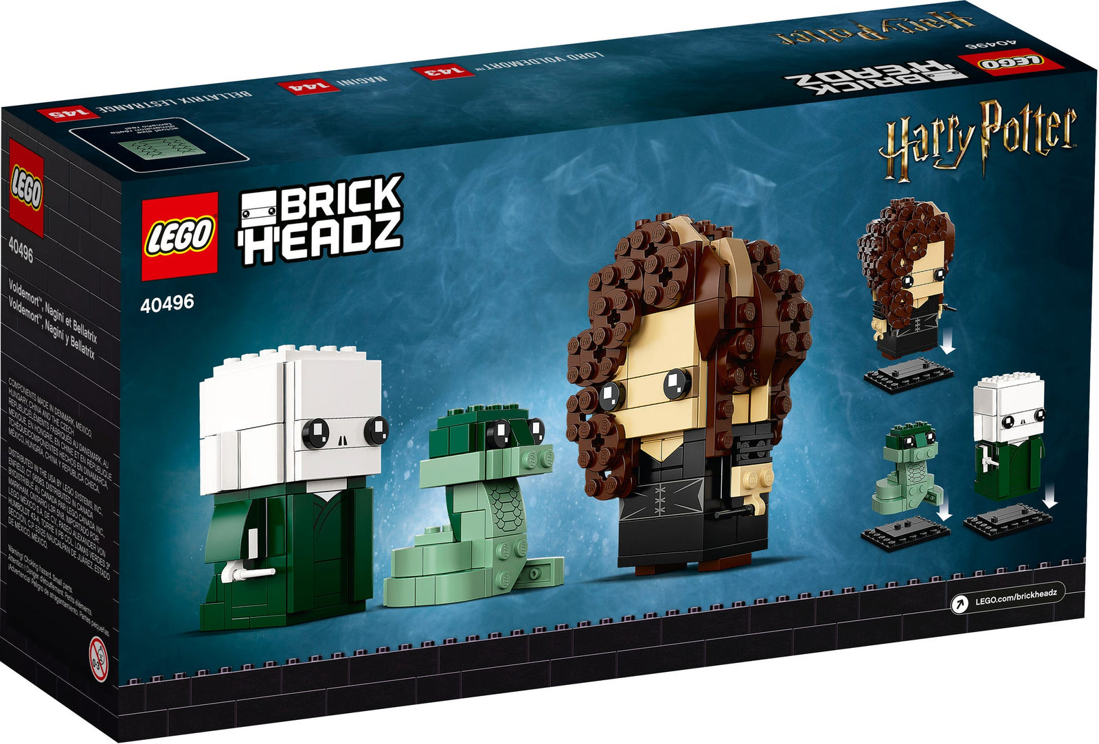 LEGO BrickHeadz: Harry Potter - Voldemort, Nagini & Bellatrix - 344 Piece Building Kit [LEGO, #40496] LEGO LEGO   