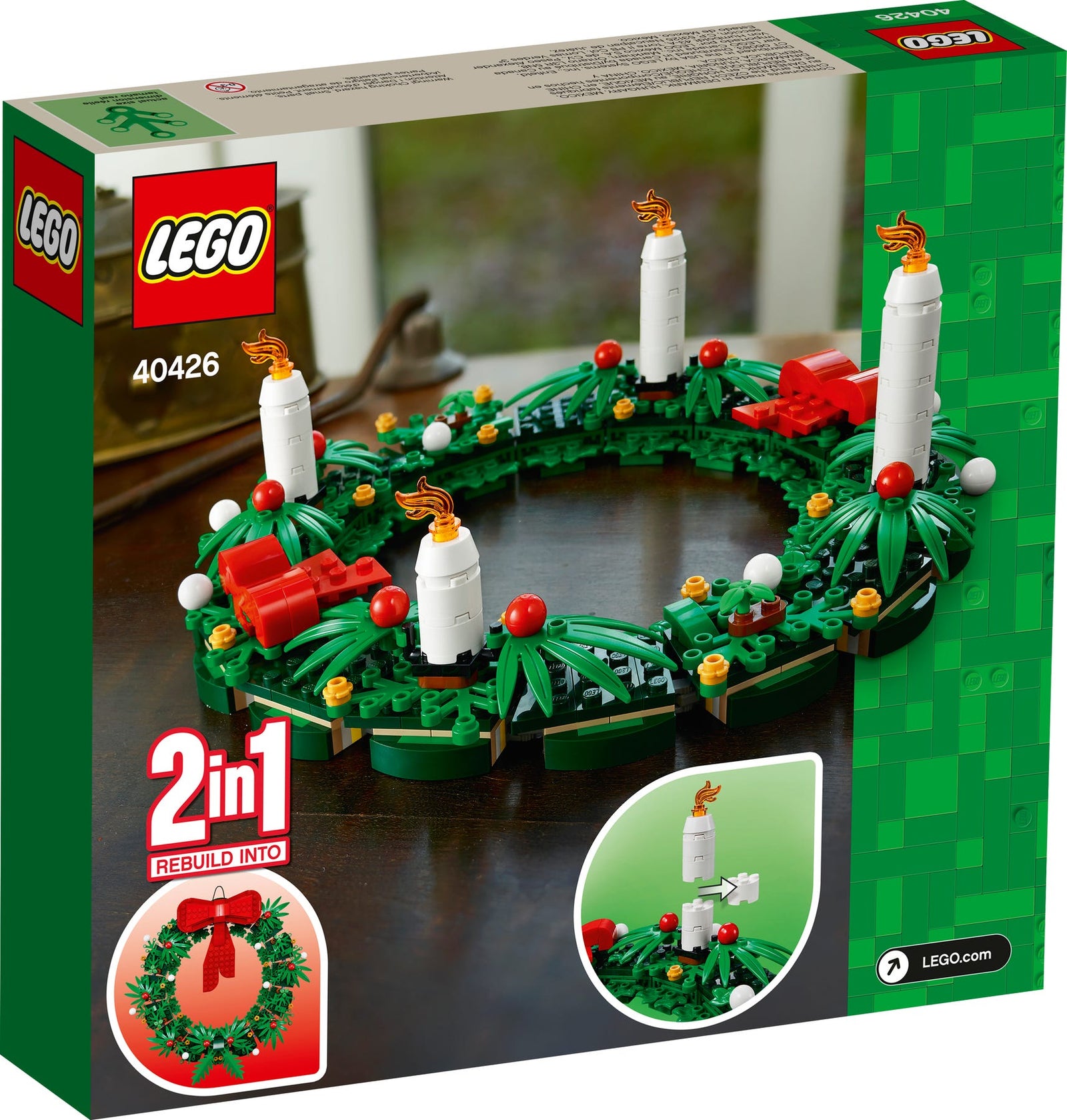 LEGO Iconic: Christmas Wreath - 510 Piece 2-in-1 Building Kit [LEGO, #40426] LEGO LEGO   