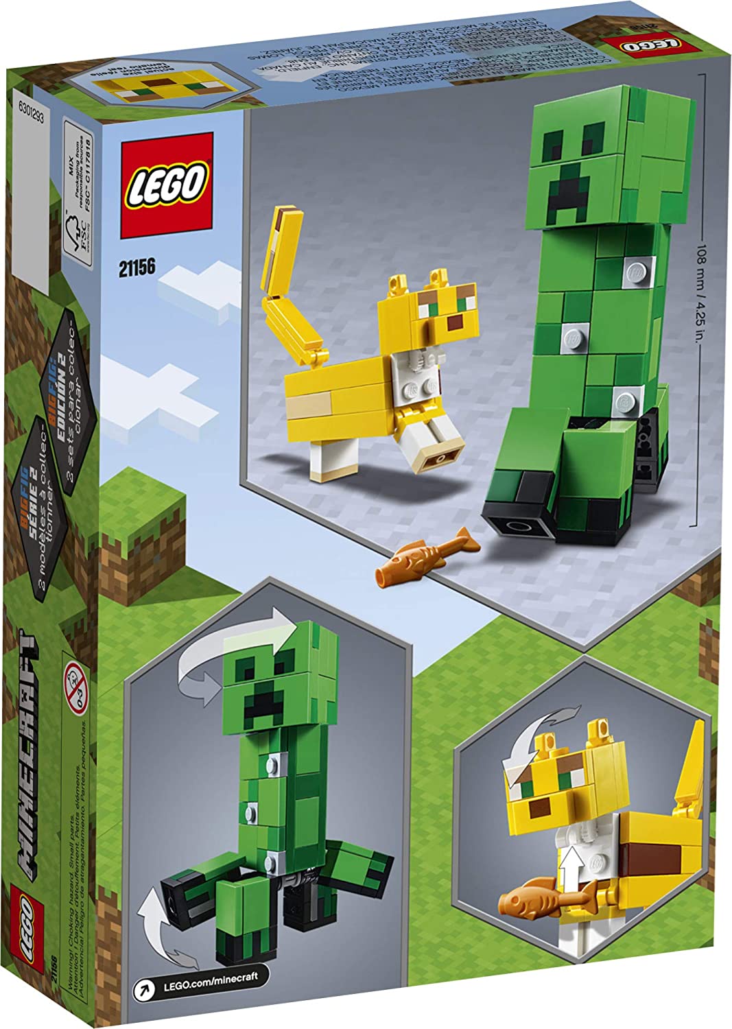 LEGO Minecraft: BigFig Creeper and Ocelot - 184 Piece Building Kit [LEGO, #21156] LEGO LEGO   