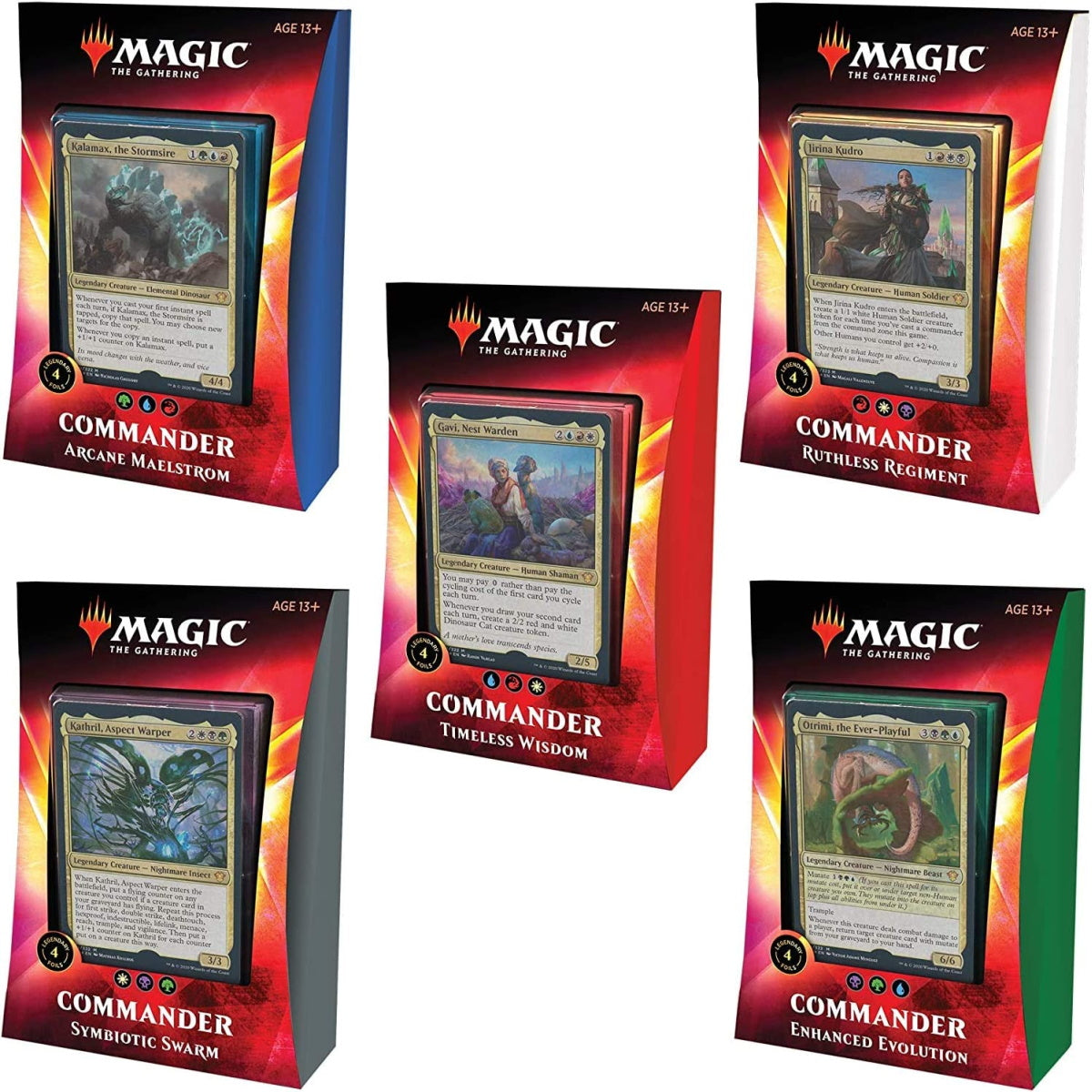 Magic: The Gathering TCG: Ikoria: Lair of Behemoths Commander Decks - All 5 Decks - 20 Foil Legendary Creatures Card Game Wizards of the Coast