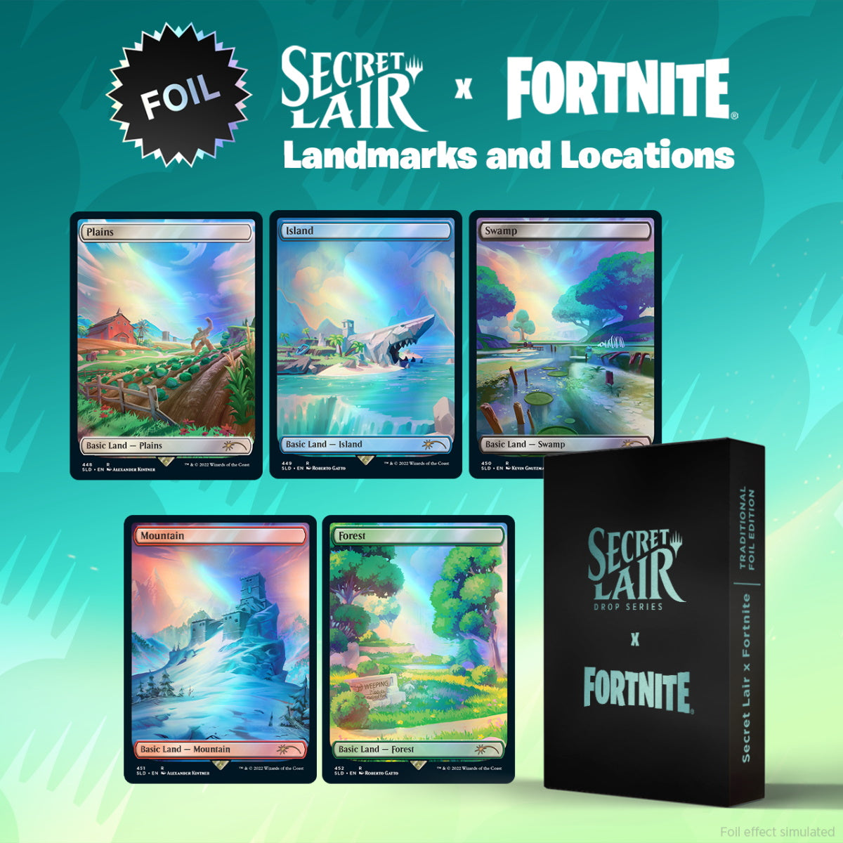 Magic: The Gathering TCG: Secret Lair x Fortnite: Landmarks and Locations - Foil Card Game Wizards of the Coast