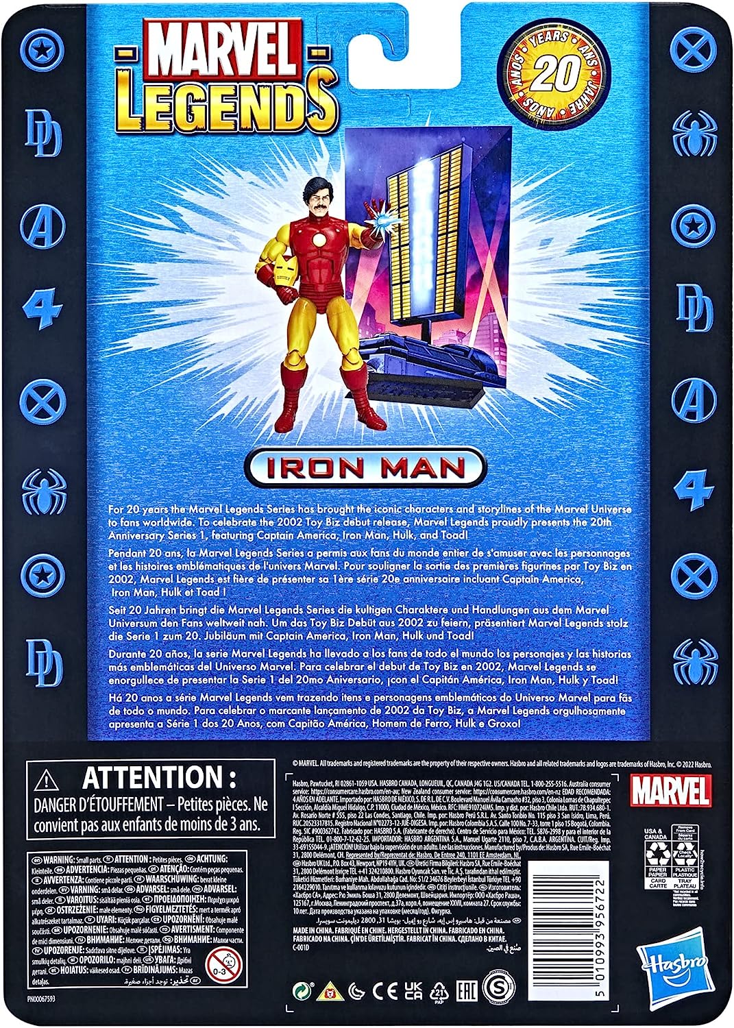 Marvel Legends 20th Anniversary Series 1 Iron Man 6" Action Figure Toys & Games Hasbro