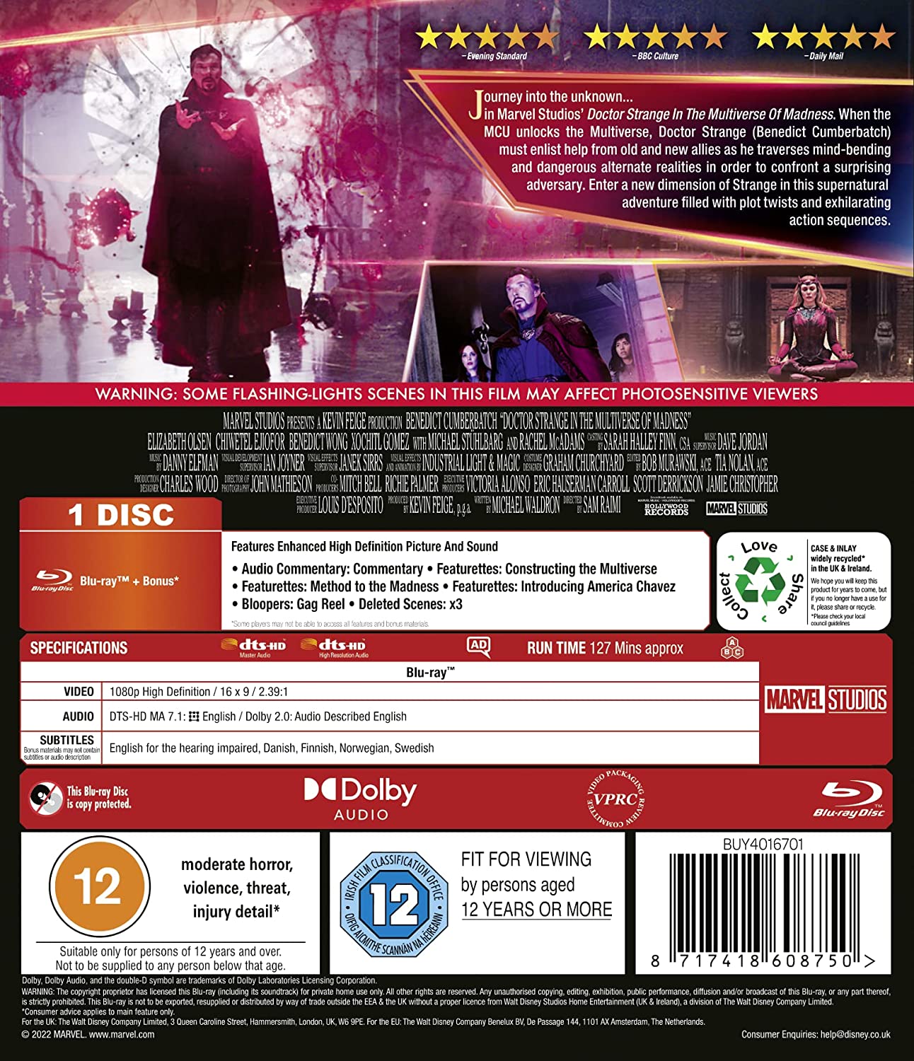 Marvel's Doctor Strange in the Multiverse of Madness [Blu-ray] DVDs & Blu-Rays Marvel Studios   
