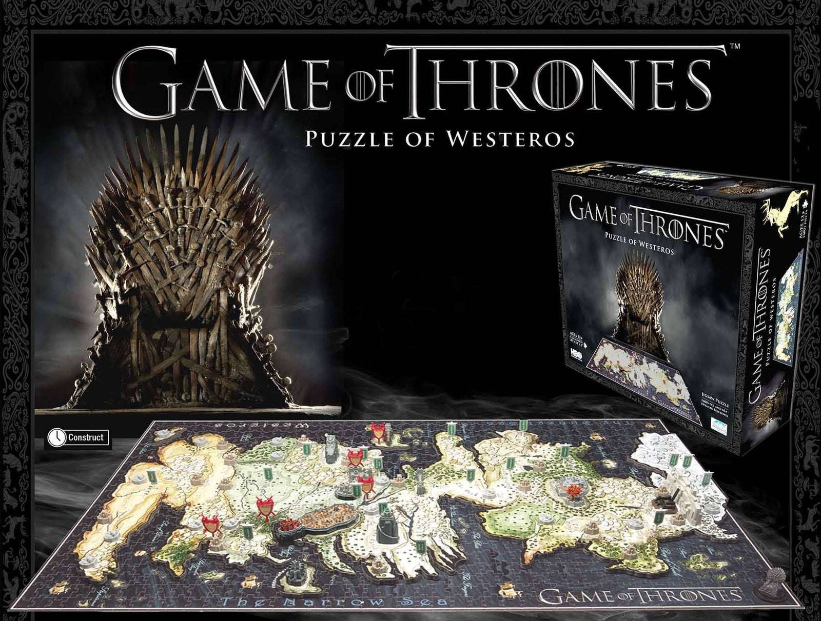 4D Cityscapes Game of Thrones 4D Puzzle of Westeros & Essos [Puzzle, 891 Piece] Board Game HBO   