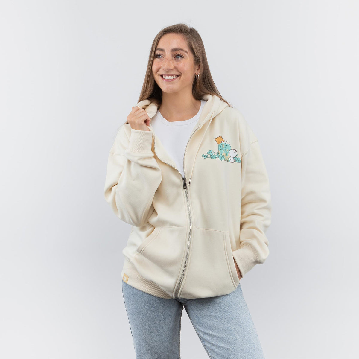 Milk Mocha Bear: Beige Clover Snapshot Hoodie Hoodies Milk Mocha Bear
