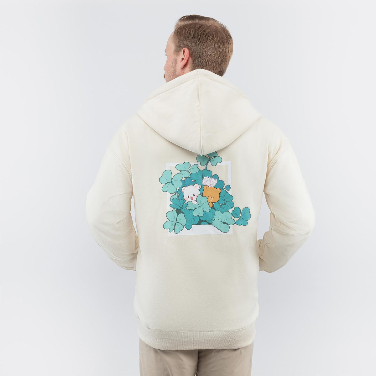 Milk Mocha Bear: Beige Clover Snapshot Hoodie Hoodies Milk Mocha Bear