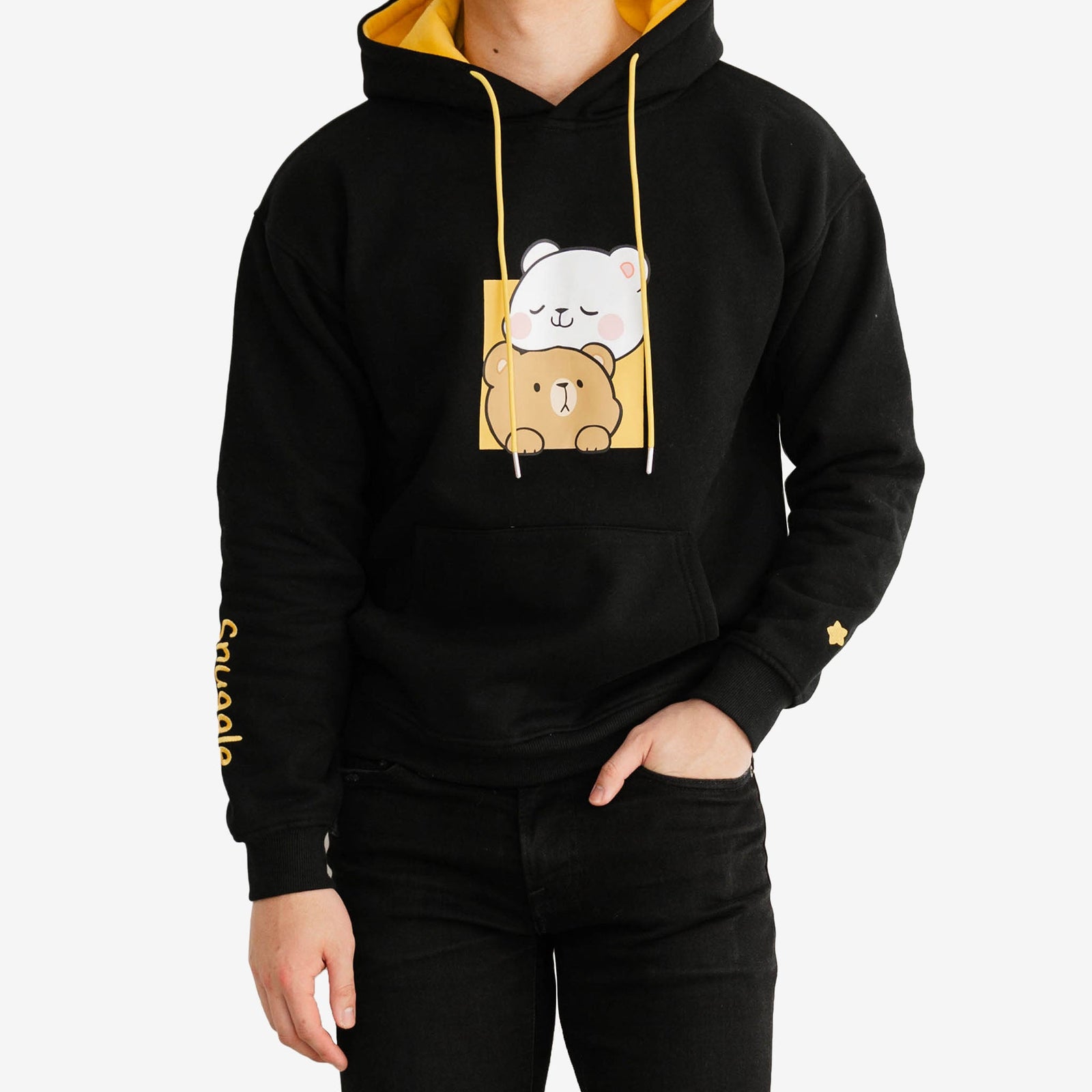 Milk Mocha Bear: Black Snuggle Hoodie Hoodies Milk Mocha Bear