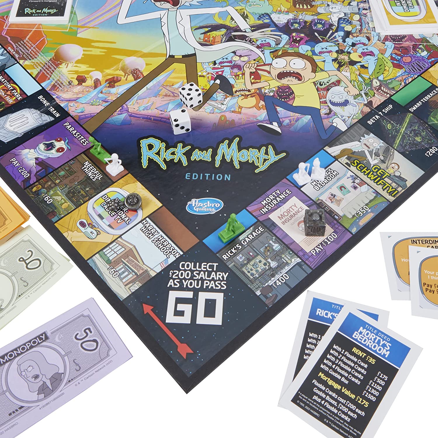 Monopoly: Rick and Morty Edition [Board Game, 2-6 Players] Board Game Hasbro   