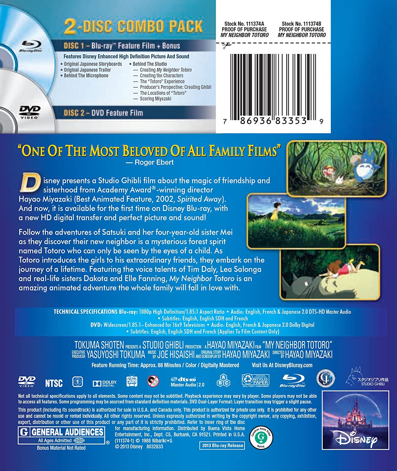 My Neighbor Totoro [Blu-ray + DVD] DVDs & Blu-Rays Studio Ghibli   