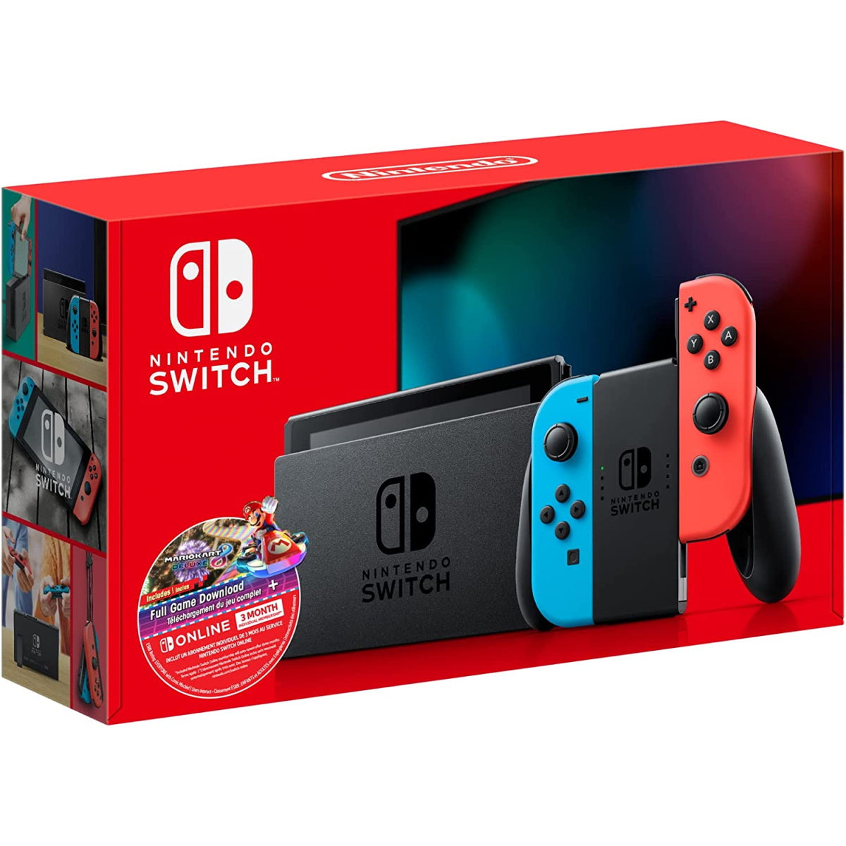 Nintendo Switch Console - Mario Kart 8 Deluxe + 3 Month Online Individual Membership - Neon Blue and Red Joy-Con [Nintendo Switch System] Nintendo Systems Nintendo   