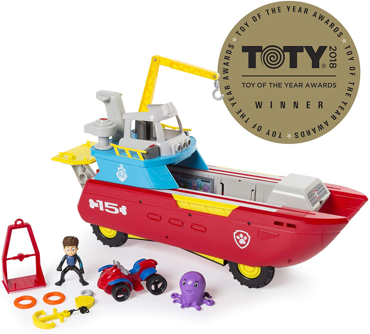 PAW Patrol Sea Patrol: Sea Patroller Transforming Vehicle w/ Lights & Sounds Toys & Games Spin Master