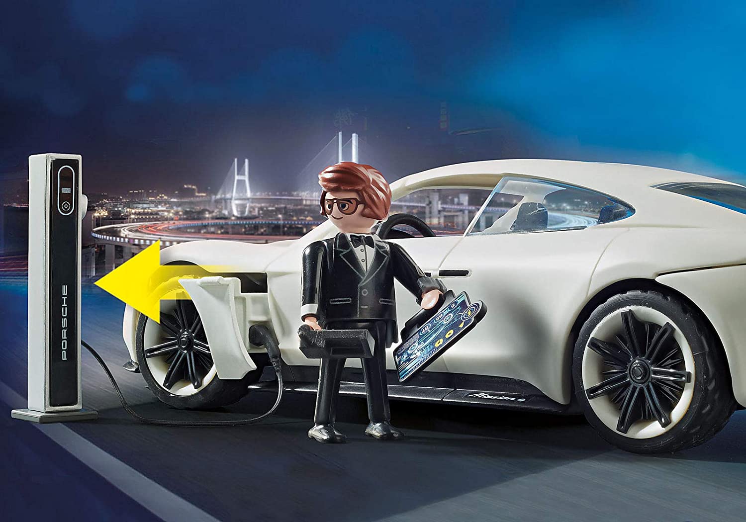 Playmobil The Movie: Rex Dasher's Porsche Mission E - 24 Piece Playset Toys & Games Playmobil