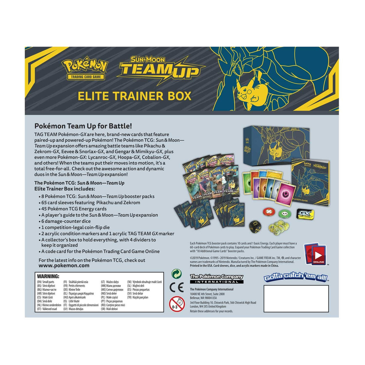 Pokemon TCG Sun & Moon Team Up Elite Trainer Box Card Game Pokemon