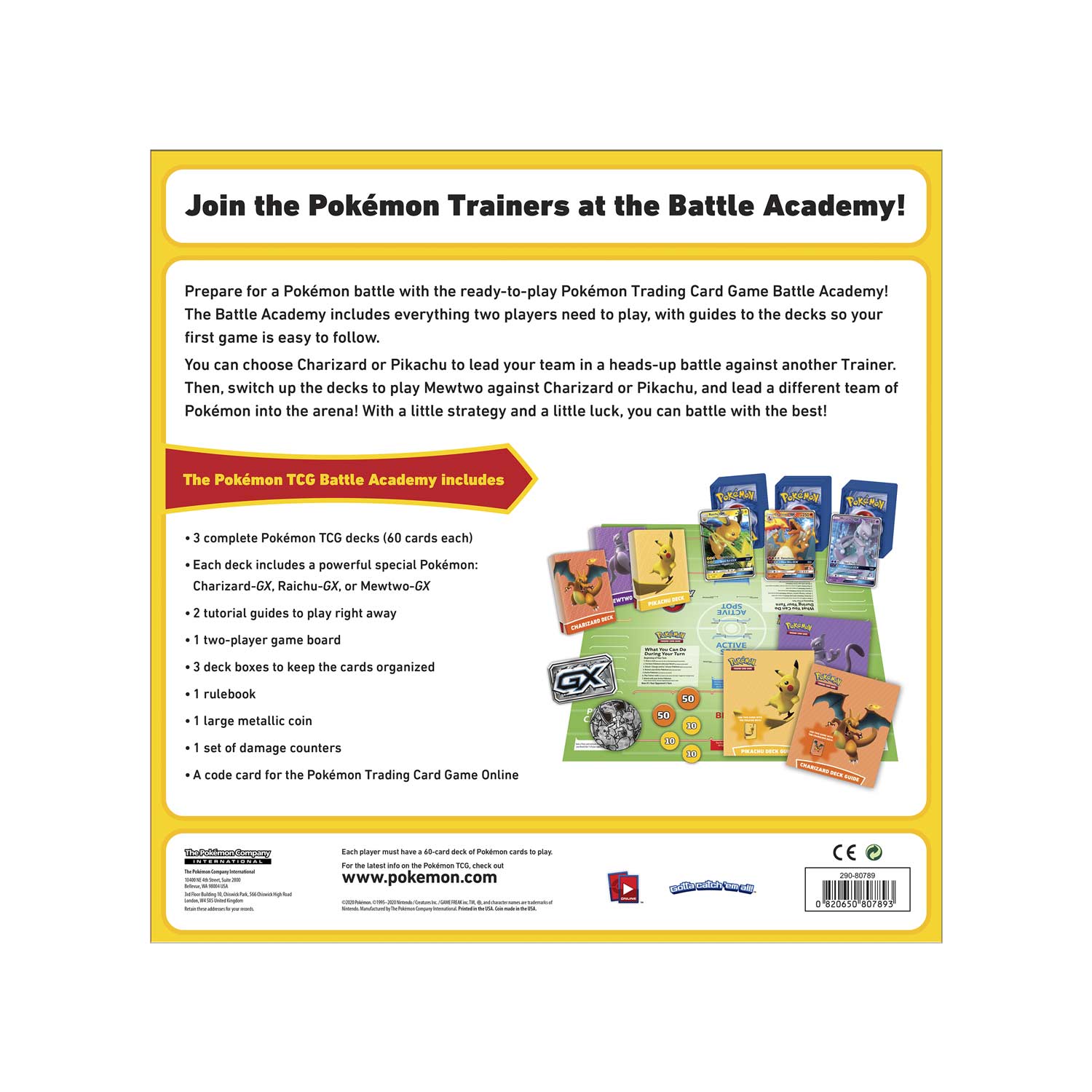 Pokemon TCG: Battle Academy - Charizard-GX, Raichu-GX & Mewtwo-GX Card Game Pokemon   