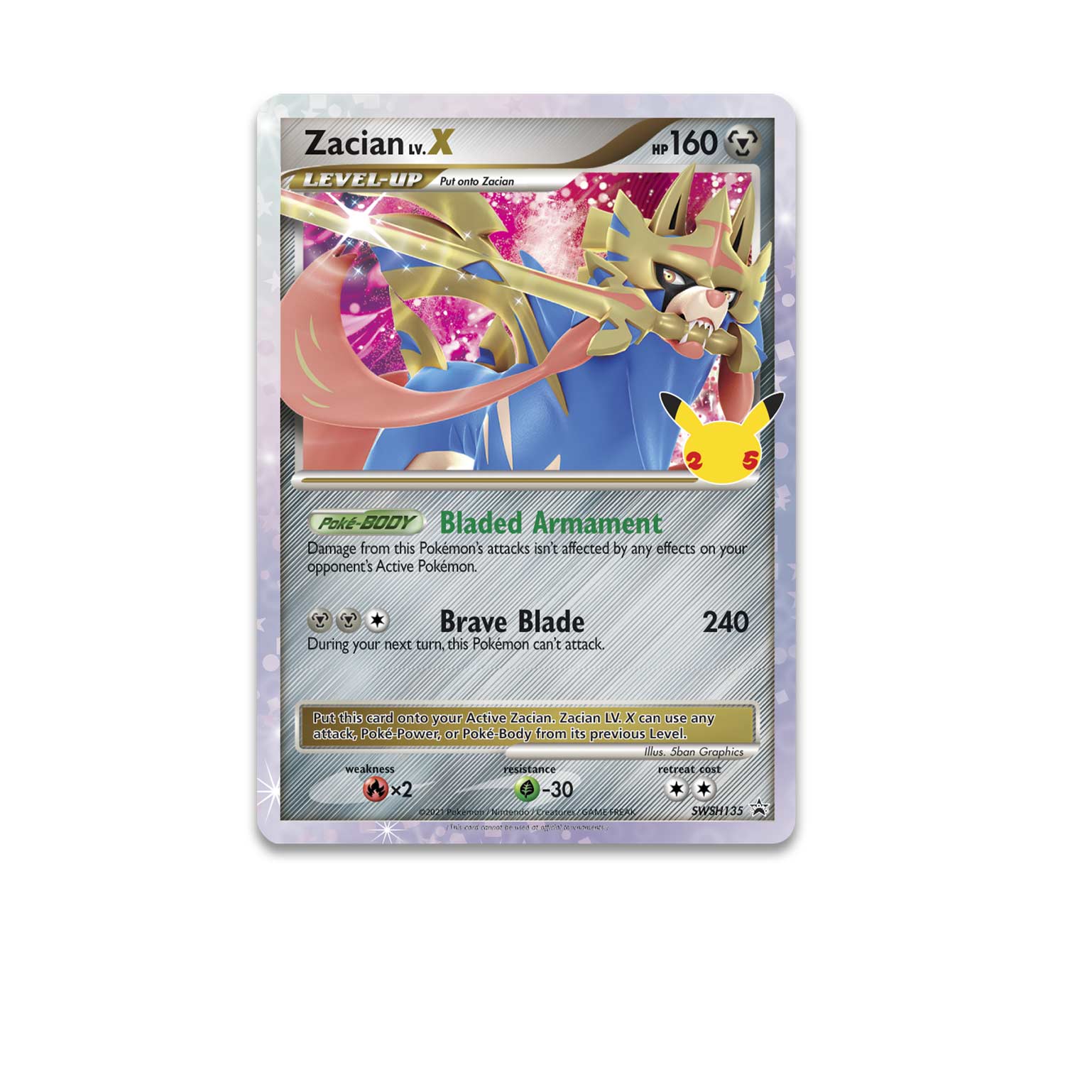 Pokemon TCG: Celebrations Deluxe Pin Collection - Zacian LV.X Card Game Pokemon   