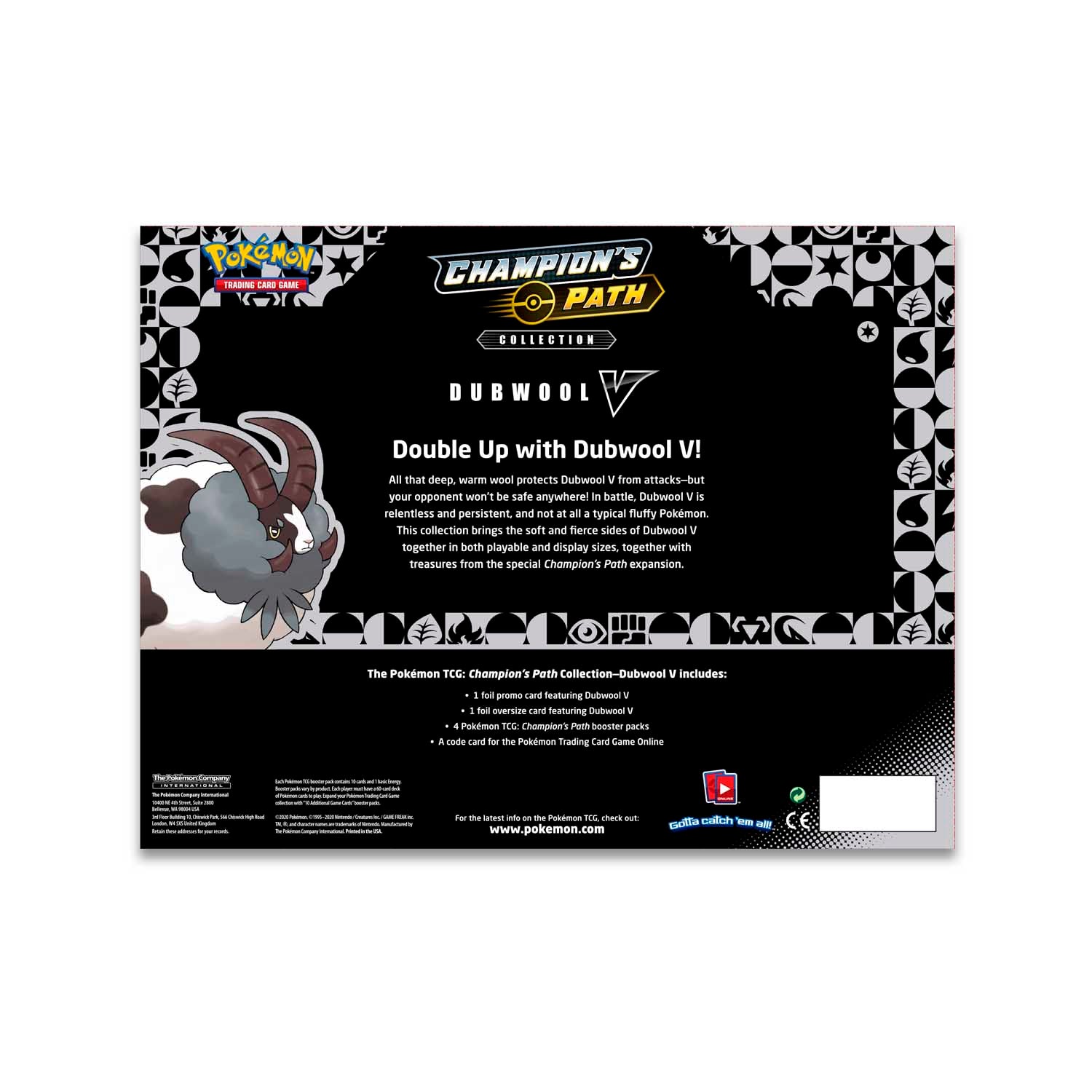 Pokemon TCG: Champion's Path Collection - Dubwool V Card Game Nintendo   