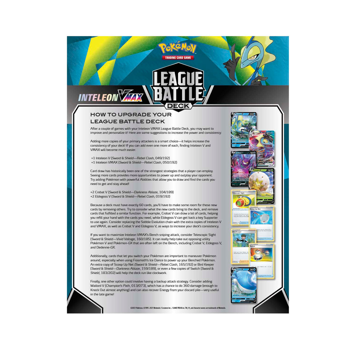 Pokemon TCG: Inteleon VMAX League Battle Deck Card Game Pokemon   