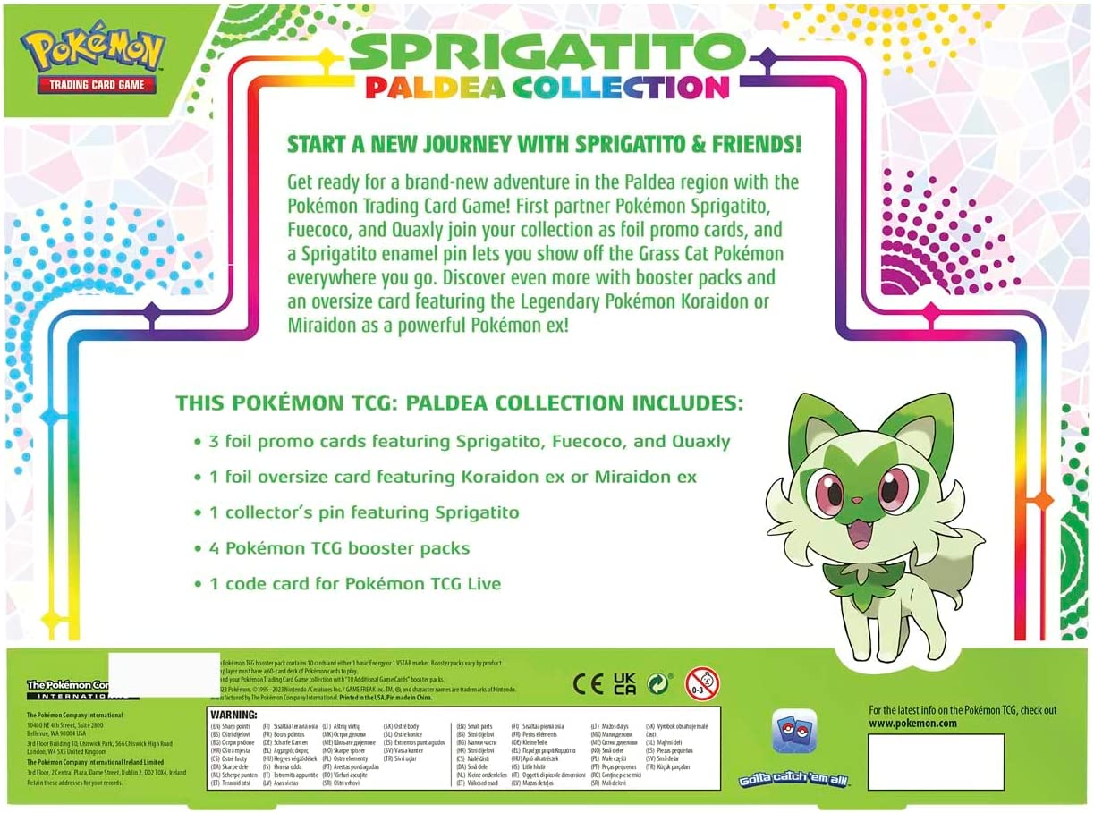 Pokemon TCG: Paldea Pin Collection - Sprigatito Card Game Pokemon