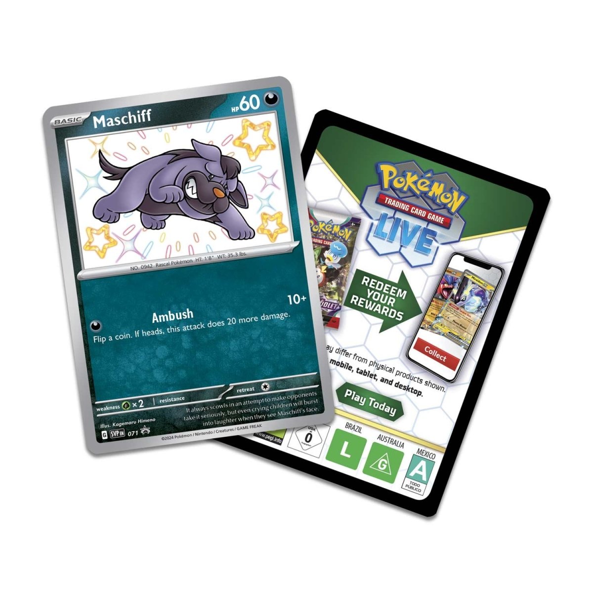 Pokemon TCG: Scarlet & Violet - Tech Sticker Collection - Mastiff Card Game Pokemon   
