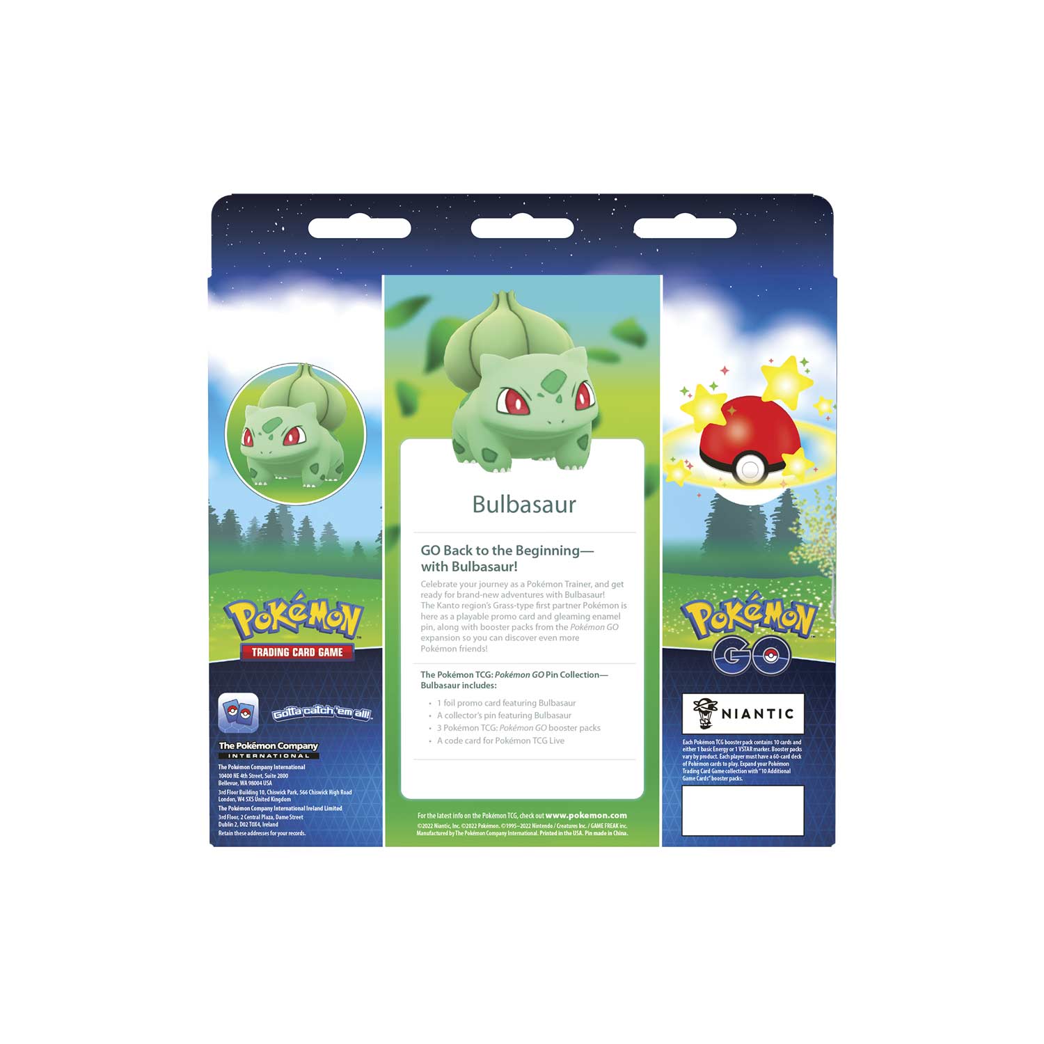 Pokemon TCG: Pokemon GO Pin Collection - Bulbasaur Card Game Pokemon   