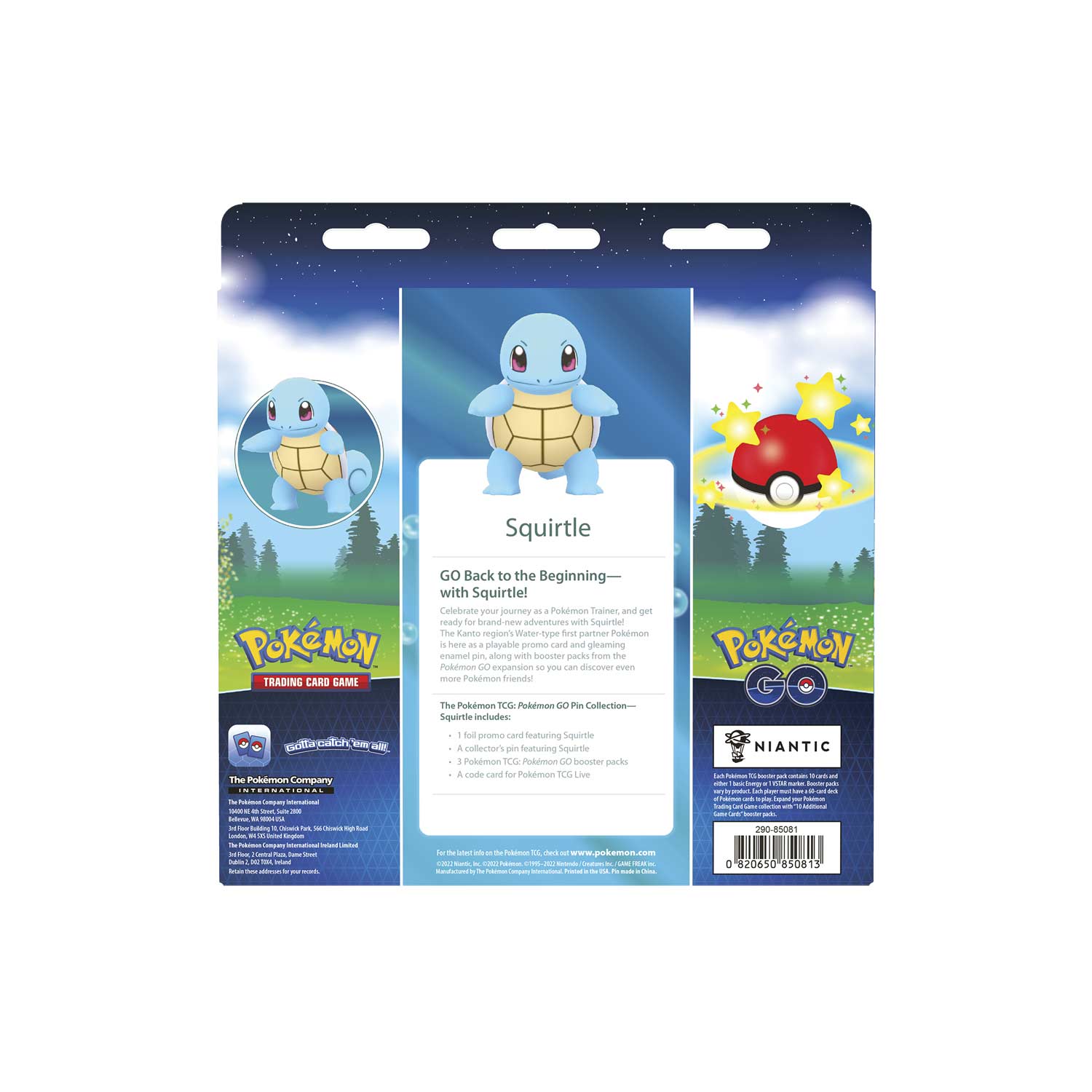 Pokemon TCG: Pokemon GO Pin Collection - Squirtle Card Game Pokemon   