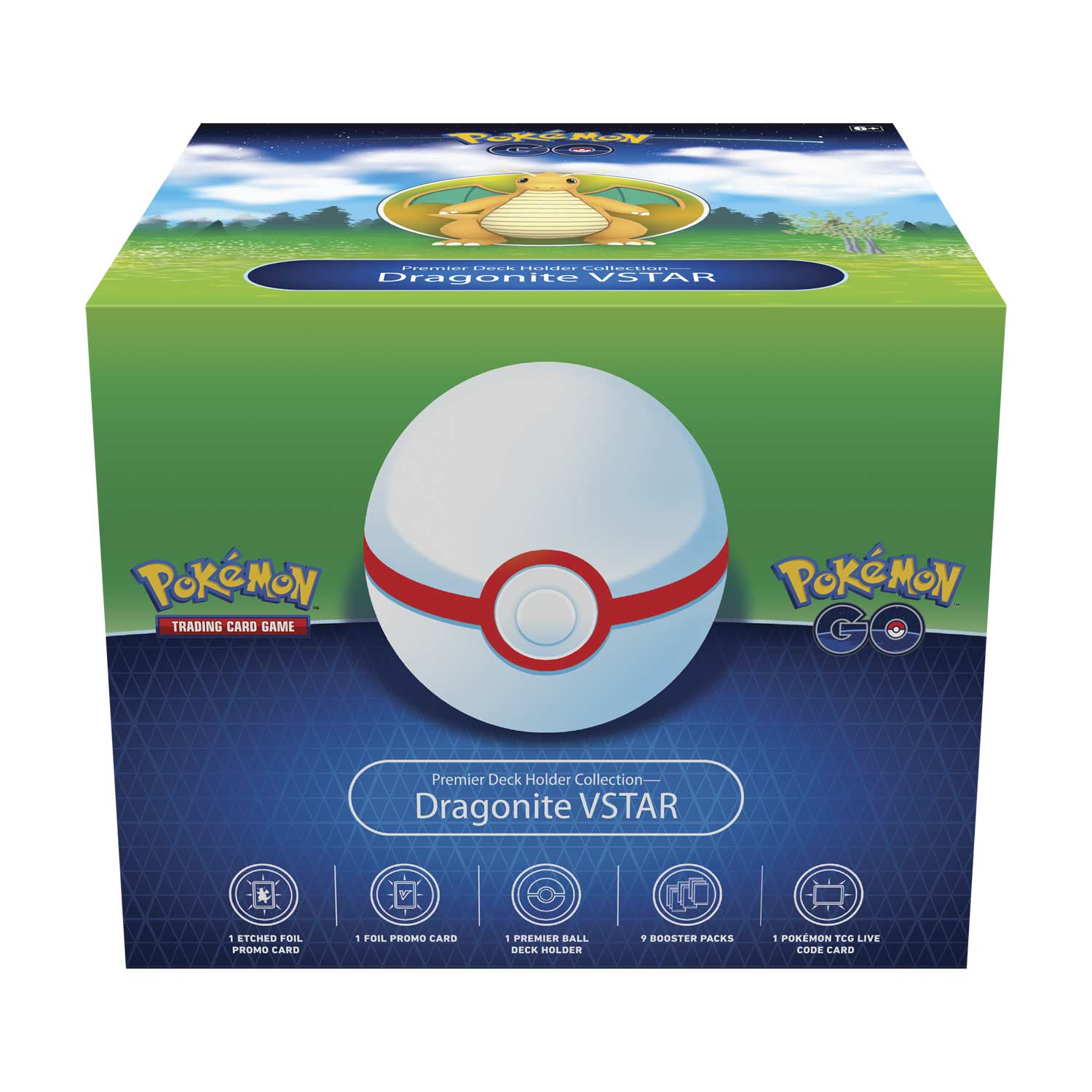 Pokemon TCG: Pokemon GO Premier Deck Holder Collection - Dragonite VSTAR Card Game Pokemon   