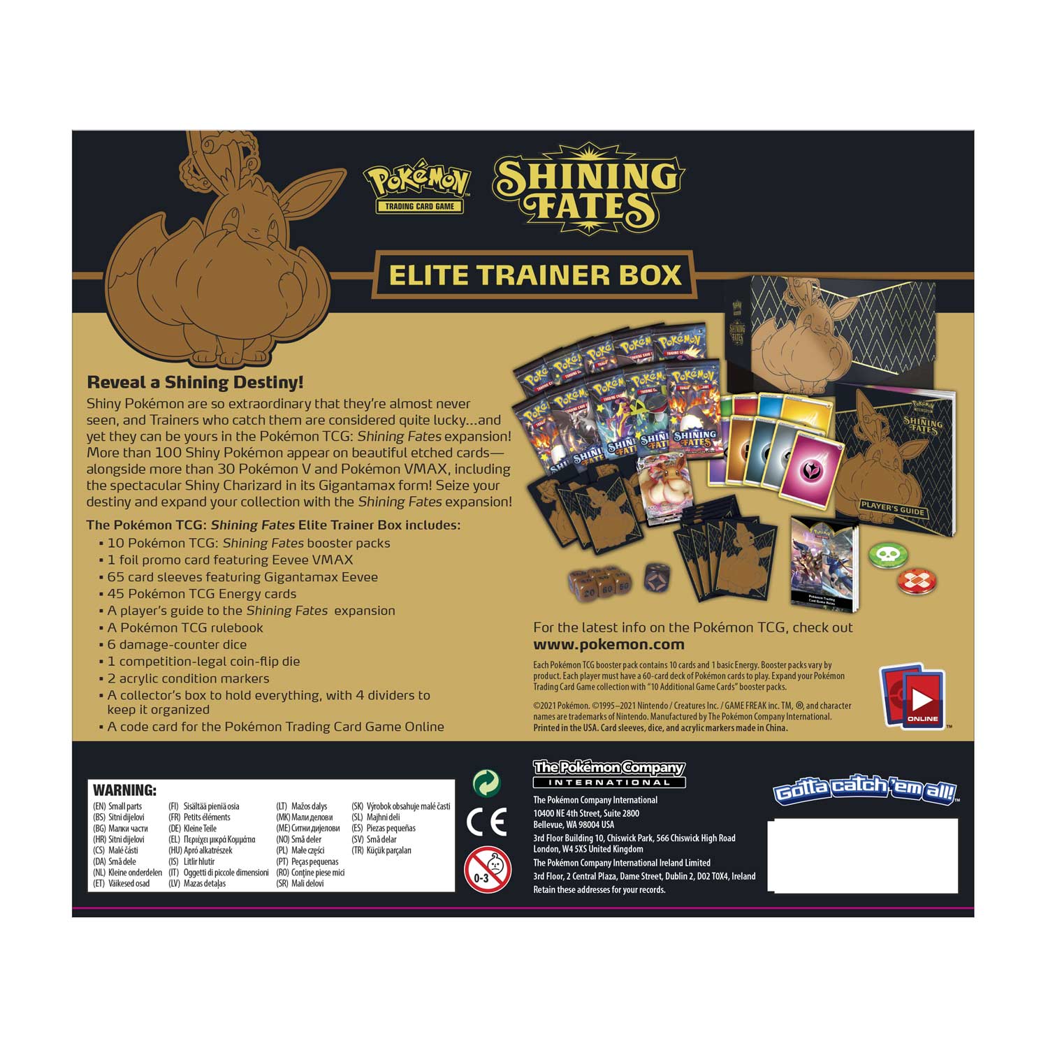 Pokemon TCG: Shining Fates Elite Trainer Box - Eevee Card Game Pokemon
