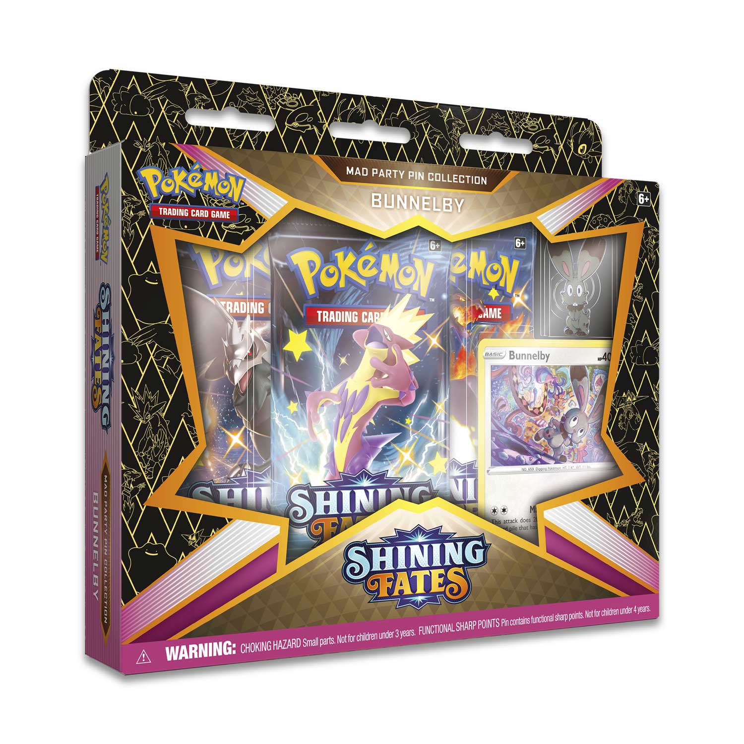 Pokemon TCG: Shining Fates Mad Party Pin Collection Box - Set of 8 Card Game Nintendo