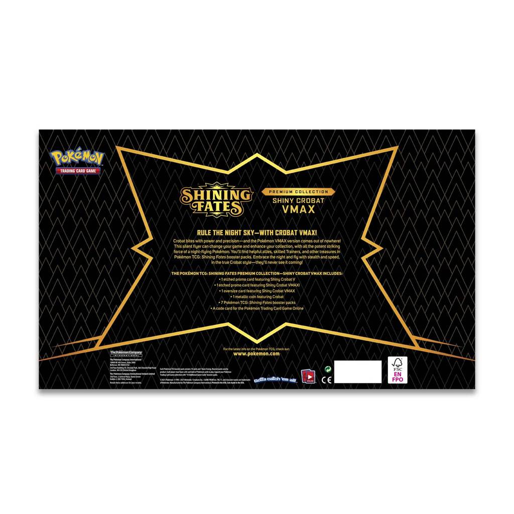 Pokemon TCG: Shining Fates Premium Collection - Shiny Crobat VMAX Card Game Pokemon