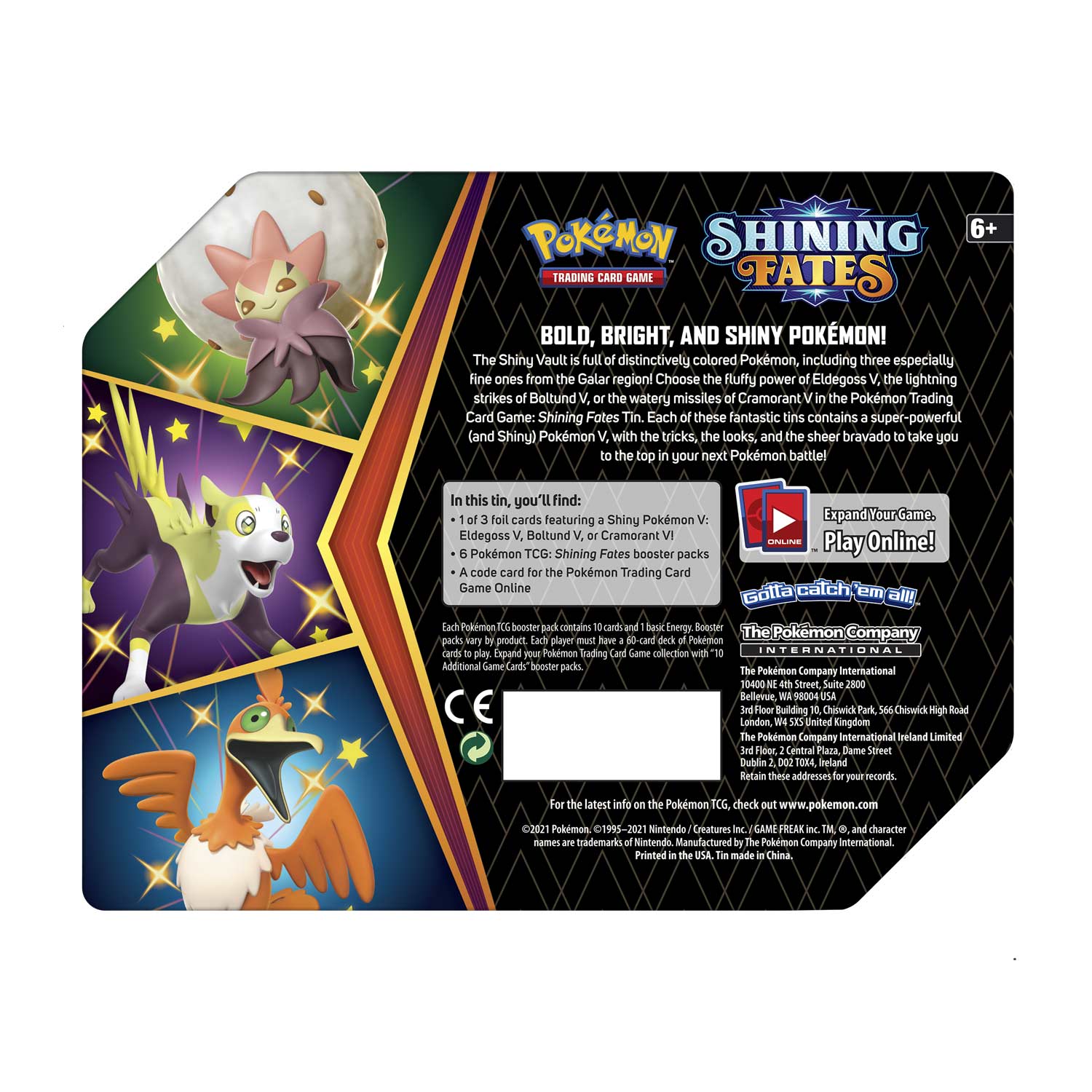 Pokemon TCG: Shining Fates Tin - Boltund V Card Game Pokemon
