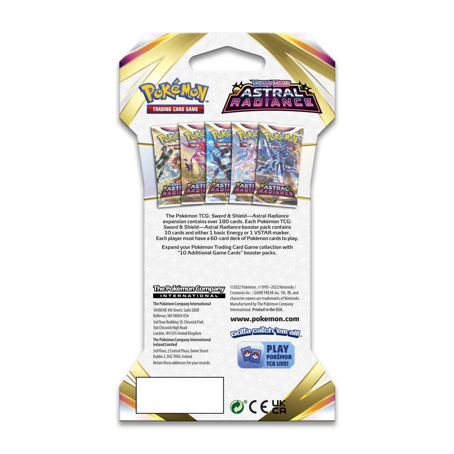 Pokemon TCG: Sword & Shield - Astral Radiance Sleeved Booster Pack Card Game Pokemon   