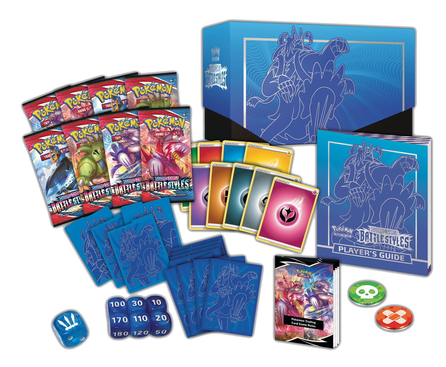 Pokemon TCG: Sword & Shield - Battle Styles Elite Trainer Box (Blue) - Gigantamax Rapid Strike Urshifu Card Game Pokemon