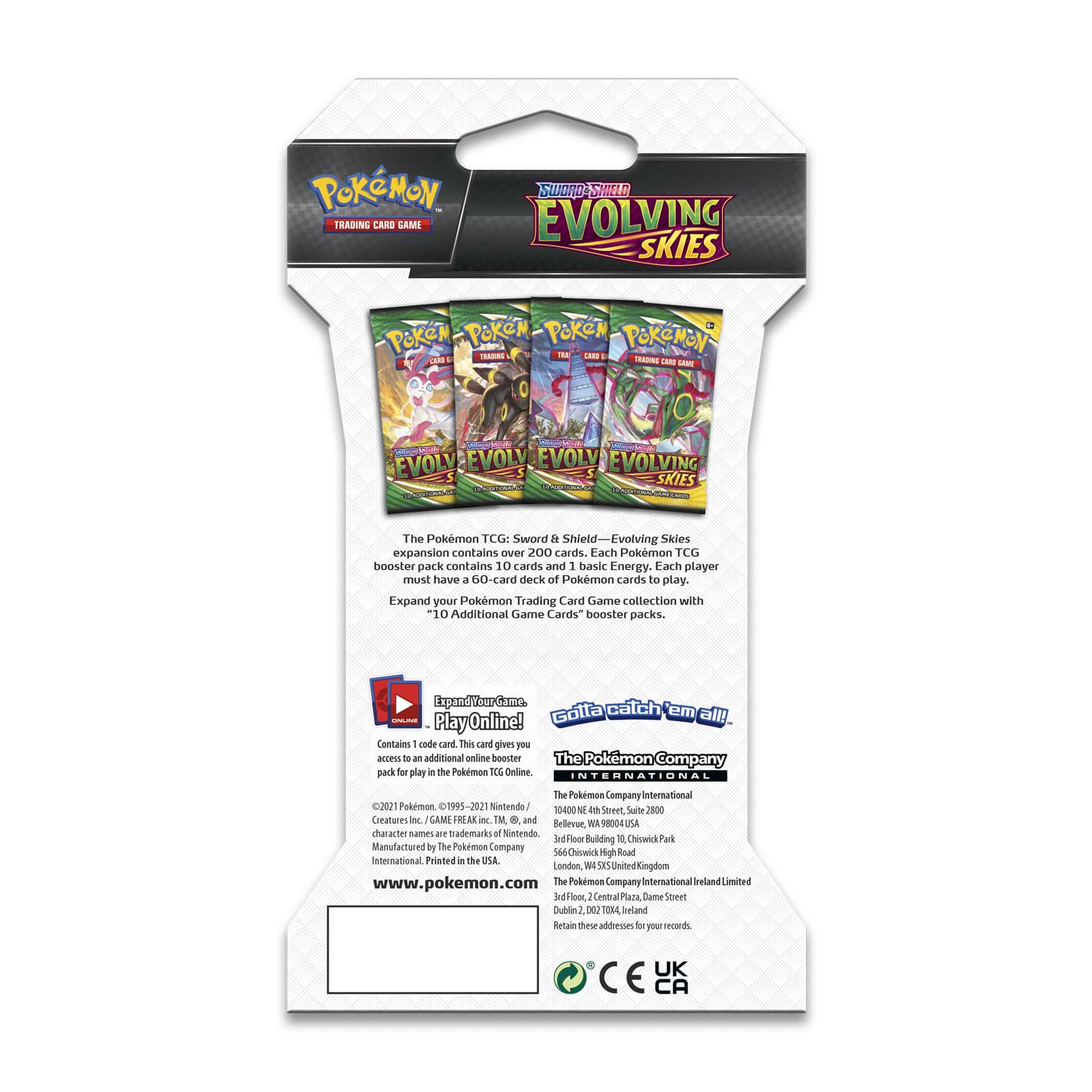 Pokemon TCG: Sword & Shield - Evolving Skies Sleeved Booster Pack Card Game Pokemon