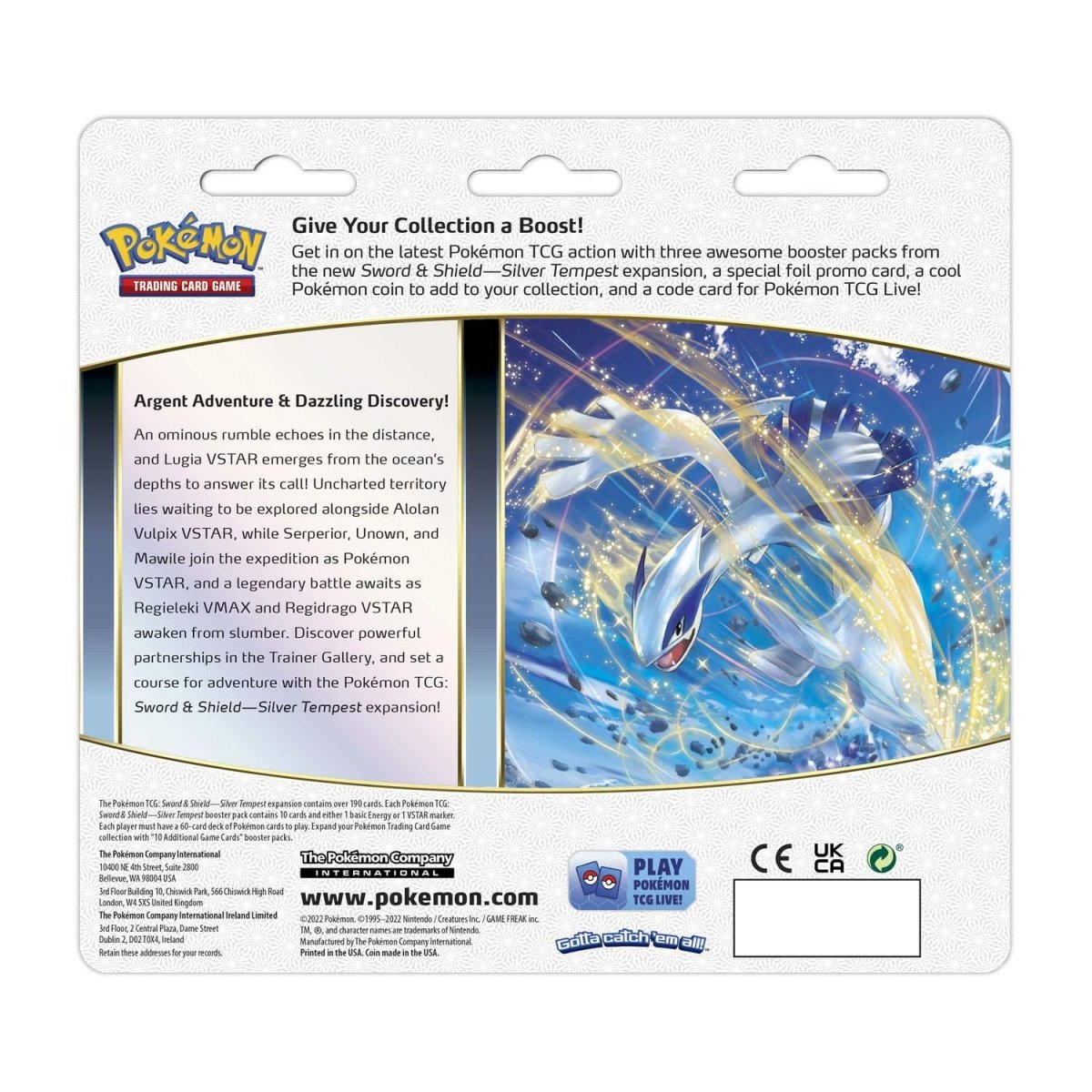 Pokemon TCG: Sword & Shield - Silver Tempest 3 Booster Packs, Coin & Manaphy Promo Card Card Game Pokemon   