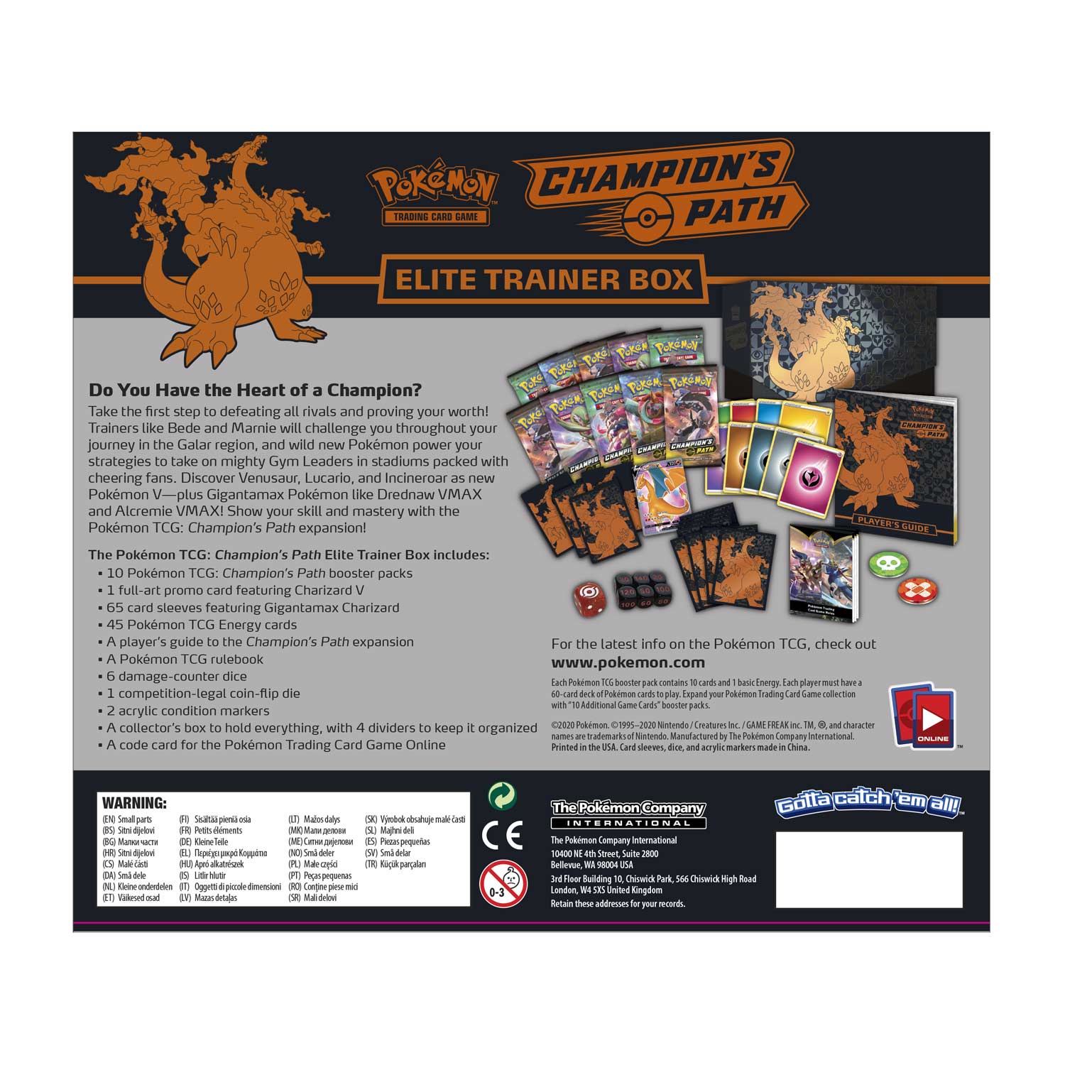 Pokemon TCG: Champion's Path Elite Trainer Box Card Game Pokemon