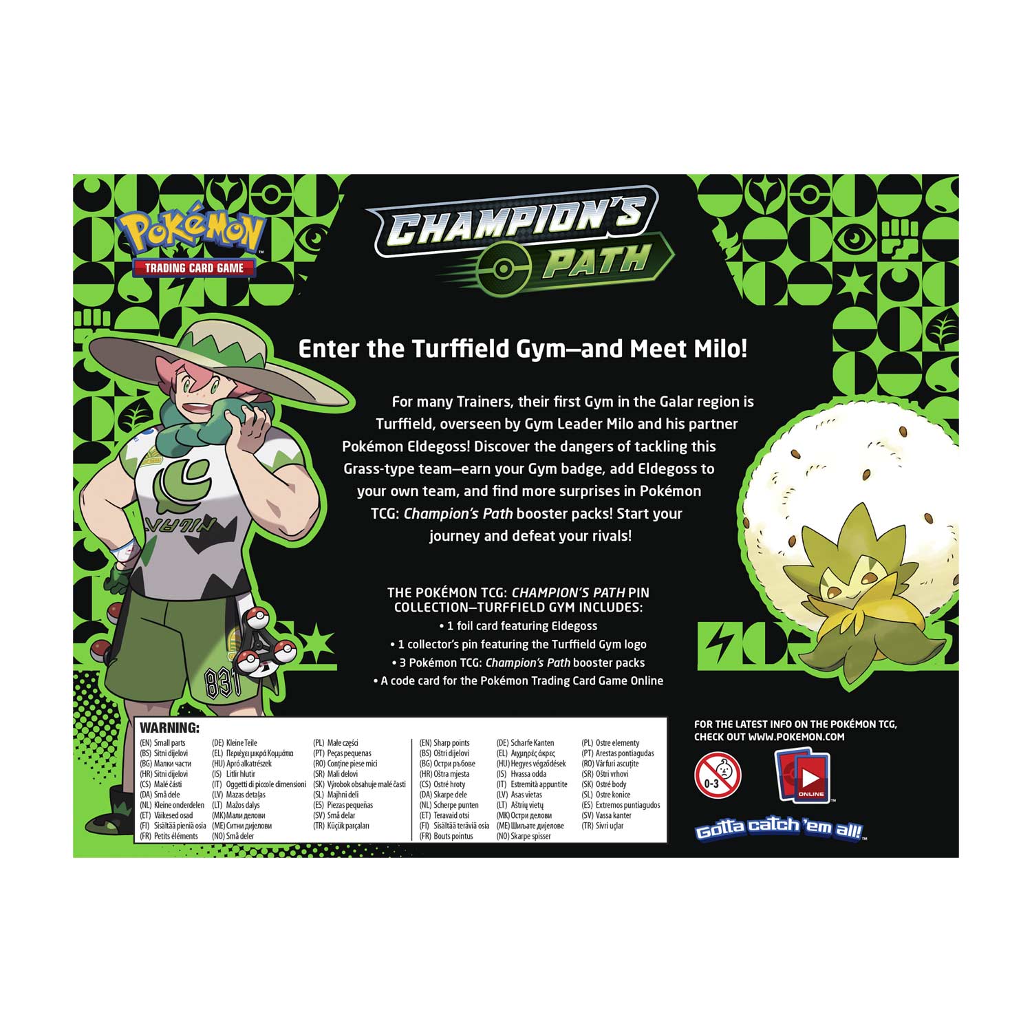 Pokemon TCG Champion's Path: Pin Collection Box - Turfield/Hulbury/Motostoke Card Game Nintendo   