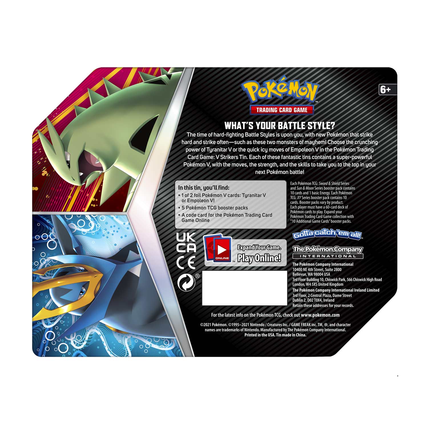 Pokemon TCG: V Strikers Tin - Empoleon V Card Game Pokemon   